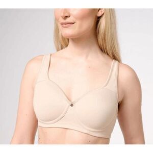 Breezies Women's Bra Sz 42D Active Contour Wirefree Beige A475763